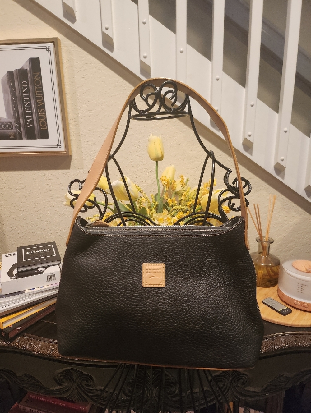 Dooney Bourke Pebble Grain Pebble Leather Baguette Bag